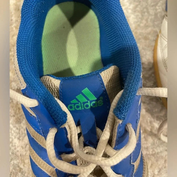 ADIDAS Soccer SUPER SALA Indoor Soccer Shoes Blue/White/Green Mens Size 8.5 - Picture 3 of 9